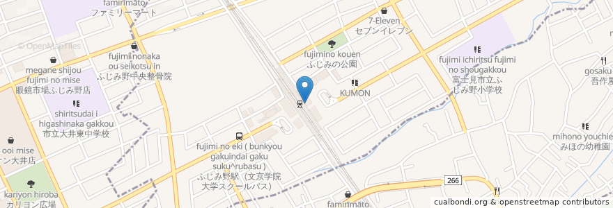 Mapa de ubicacion de サンマルクカフェ東武ふじみ野駅構内店 en Japonya, 埼玉県, 富士見市.