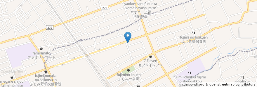 Mapa de ubicacion de らあめん花月嵐 ふじみ野店 en 일본, 사이타마현, ふじみ野市, 富士見市.
