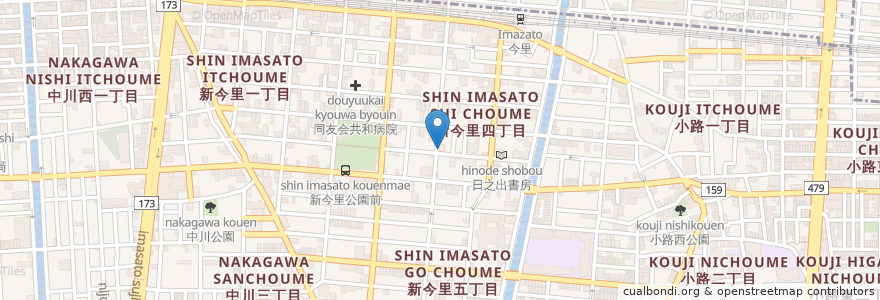 Mapa de ubicacion de エビス薬局 en Япония, Осака, 大阪市, 生野区.