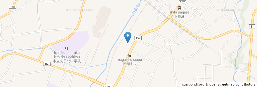 Mapa de ubicacion de 長瀬郵便局 en Japão, Nagano, 上田市.