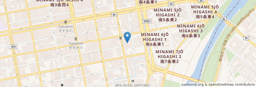 Mapa de ubicacion de 新善光寺 en 일본, 홋카이도, 石狩振興局, 札幌市, 中央区.