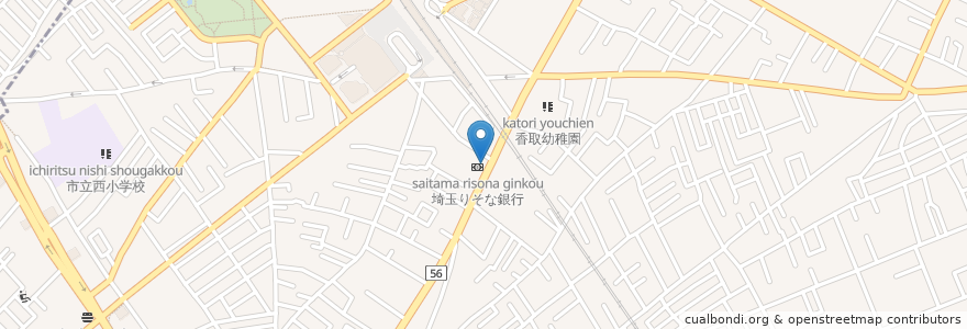 Mapa de ubicacion de 埼玉りそな銀行 en 日本, 埼玉県, ふじみ野市.