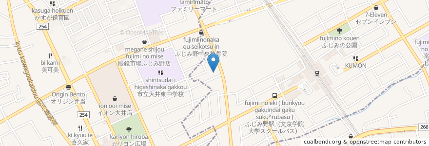 Mapa de ubicacion de サンマルク埼玉ふじみ野店 en Japan, Präfektur Saitama, ふじみ野市, 富士見市.