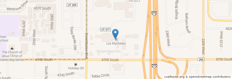 Mapa de ubicacion de Los Machetes en Amerika Syarikat, Utah, Salt Lake County, Taylorsville.