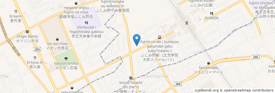 Mapa de ubicacion de 天狗ふじみ野店 en Japan, 埼玉県, 富士見市.