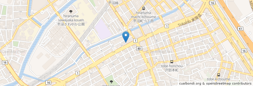 Mapa de ubicacion de たんぽぽ動物クリニック en Japón, Prefectura De Kanagawa, Yokohama, Barrio Nishi.