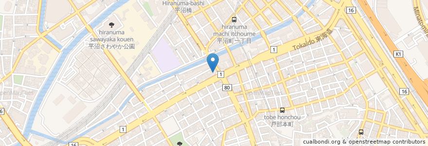 Mapa de ubicacion de 来々軒 en Japonya, 神奈川県, 横浜市, 西区.