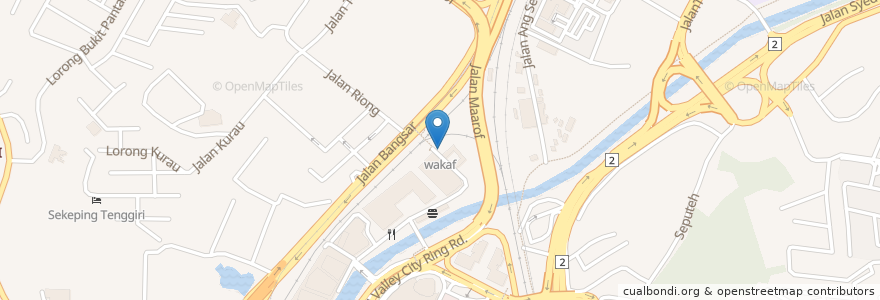 Mapa de ubicacion de wakaf en Malásia, Selangor, Kuala Lumpur.