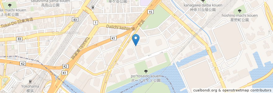 Mapa de ubicacion de 横浜PSビル en Japão, 神奈川県, 横浜市, 神奈川区.