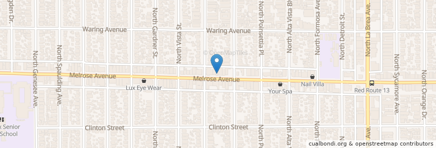 Mapa de ubicacion de Blu Jam Cafe en Amerika Birleşik Devletleri, Kaliforniya, Los Angeles County, Los Angeles.