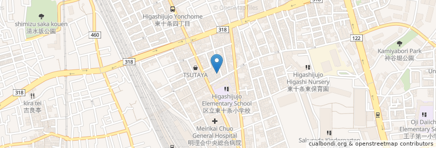 Mapa de ubicacion de 北本接骨院 en Japonya, 東京都, 北区.