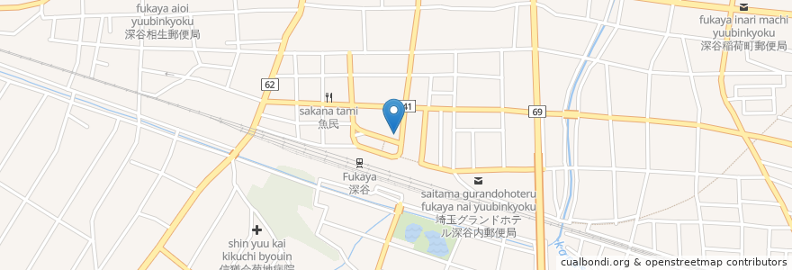 Mapa de ubicacion de マクドナルド en Jepun, 埼玉県, 深谷市.