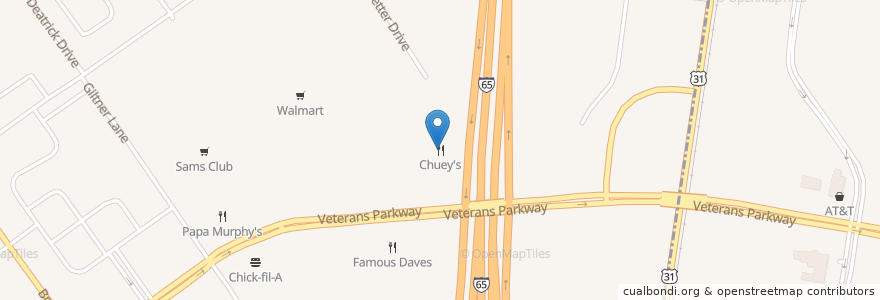 Mapa de ubicacion de Chuey's en Estados Unidos Da América, Indiana, Clark County, Clarksville.