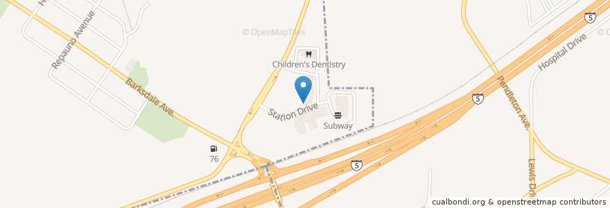Mapa de ubicacion de Starbucks en Amerika Birleşik Devletleri, Vaşington, Pierce County, Dupont.