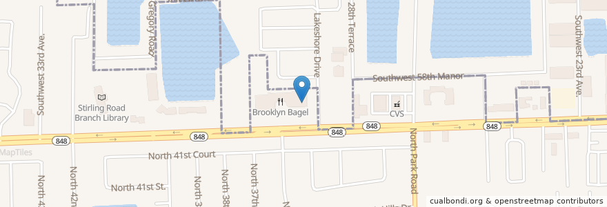 Mapa de ubicacion de Walgreens en 美利坚合众国/美利堅合眾國, 佛罗里达州/佛羅里達州, Broward County, Hollywood.