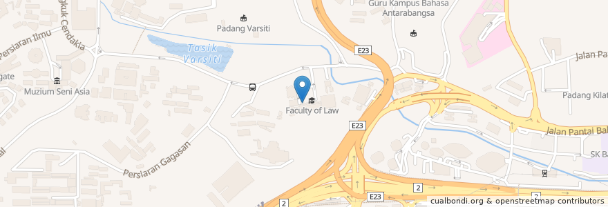 Mapa de ubicacion de Fakulti undang-undang en Malaysia, Selangor, Kuala Lumpur.