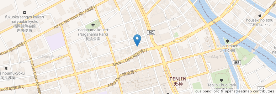 Mapa de ubicacion de サブウェイ en 日本, 福岡県, 福岡市, 中央区.