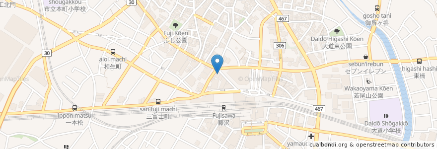 Mapa de ubicacion de マクドナルド en 日本, 神奈川県, 藤沢市.