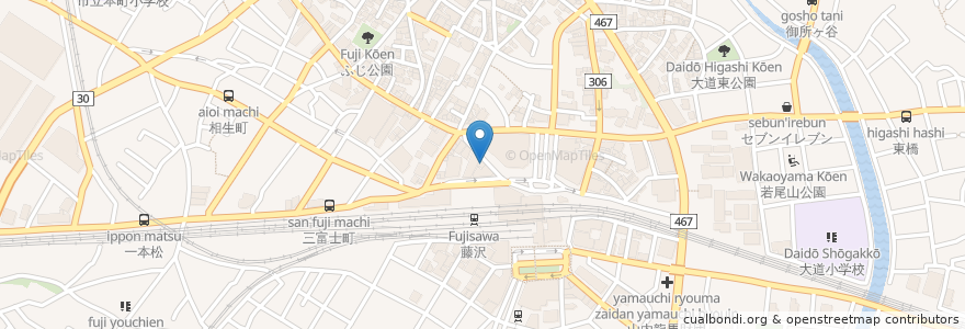 Mapa de ubicacion de 日高屋 en Japão, 神奈川県, 藤沢市.