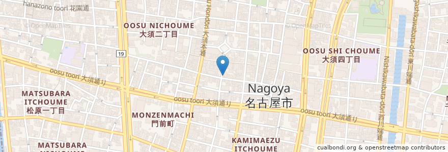 Mapa de ubicacion de Solo Pizza 大須本店 en 日本, 愛知県, 名古屋市, 中区.