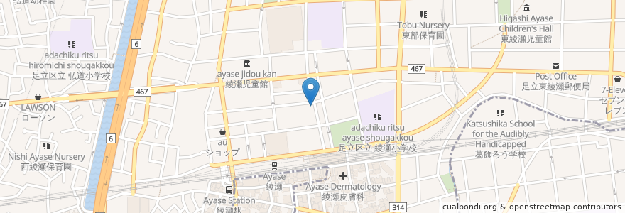 Mapa de ubicacion de シータラ en Japon, Tokyo, 足立区.