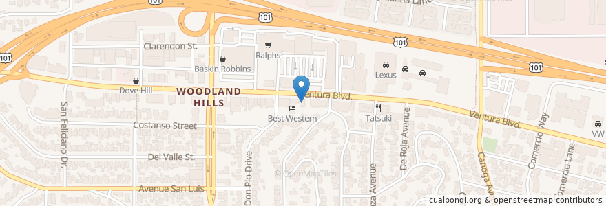 Mapa de ubicacion de Shirin en 미국, 캘리포니아주, Los Angeles County, 로스앤젤레스.