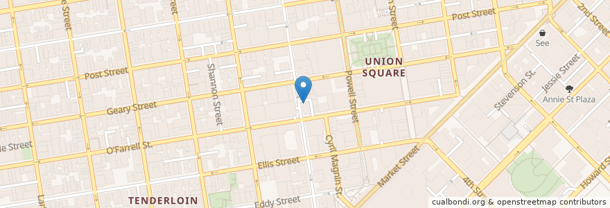 Mapa de ubicacion de Cafe Mason en Vereinigte Staaten Von Amerika, Kalifornien, San Francisco, San Francisco.