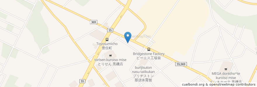 Mapa de ubicacion de 足利銀行 en Japan, Tochigi Prefecture, Nasushiobara.