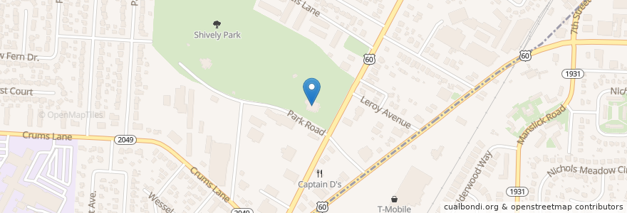 Mapa de ubicacion de Shively-Newman Library en ایالات متحده آمریکا, کنتاکی, Jefferson County, Louisville, Shively.