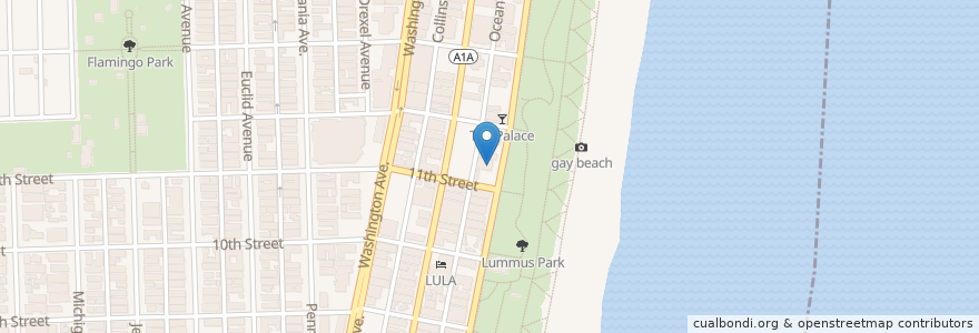 Mapa de ubicacion de Gianni’s At The Villa en Estados Unidos Da América, Flórida, Condado De Miami-Dade, Miami Beach.