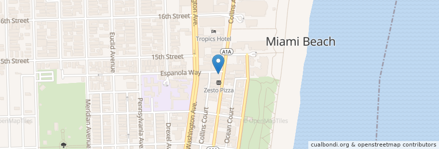 Mapa de ubicacion de Grillfish en United States, Florida, Miami-Dade County, Miami Beach.