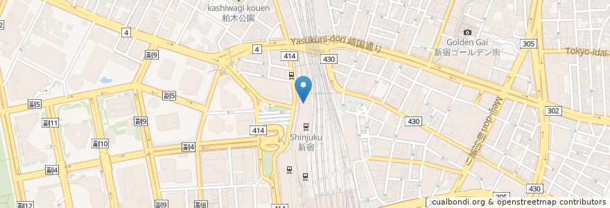Mapa de ubicacion de サンマルクカフェ en Japão, Tóquio, 新宿区.