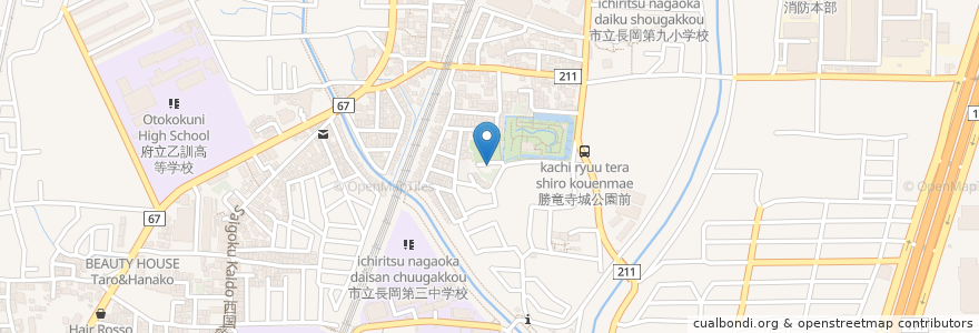 Mapa de ubicacion de ガラシャおもかげの水 en Japan, Präfektur Kyōto, 長岡京市.