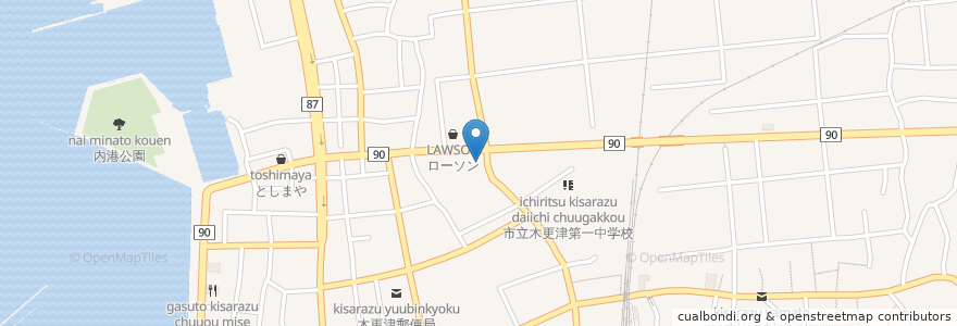 Mapa de ubicacion de エネオス en Japan, 千葉県, 木更津市.