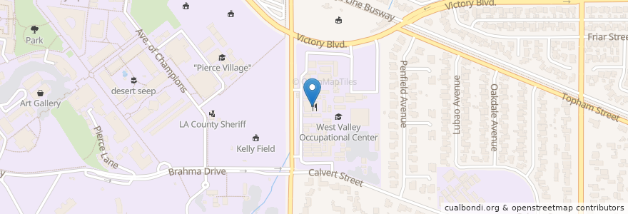 Mapa de ubicacion de WVOC Westside Cafe en アメリカ合衆国, カリフォルニア州, Los Angeles County, ロサンゼルス.