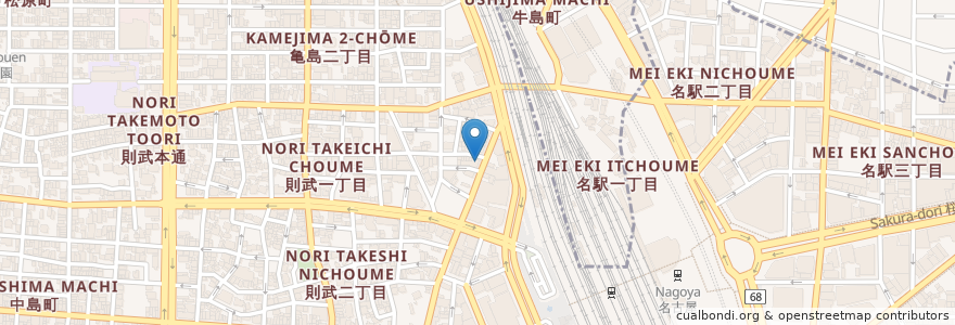 Mapa de ubicacion de 十勝精肉 en Japan, Präfektur Aichi, 名古屋市, 中村区.