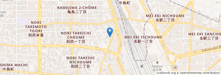 Mapa de ubicacion de 串たつ en 일본, 아이치현, 나고야 시, 中村区.
