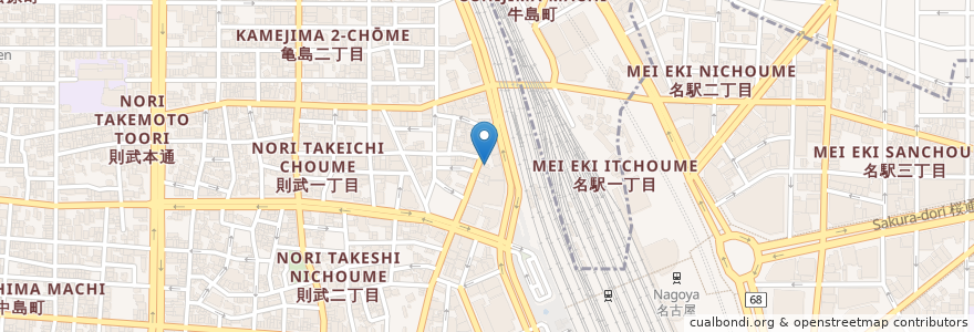 Mapa de ubicacion de 吉田歯科医院 en Japão, 愛知県, Nagoia, 中村区.