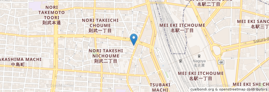 Mapa de ubicacion de CoCo壱番屋 en Japón, Prefectura De Aichi, Nagoya, 中村区.