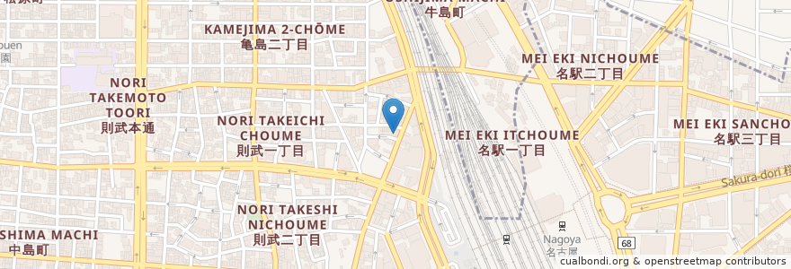 Mapa de ubicacion de 遠州三河屋 en ژاپن, 愛知県, 名古屋市, 中村区.