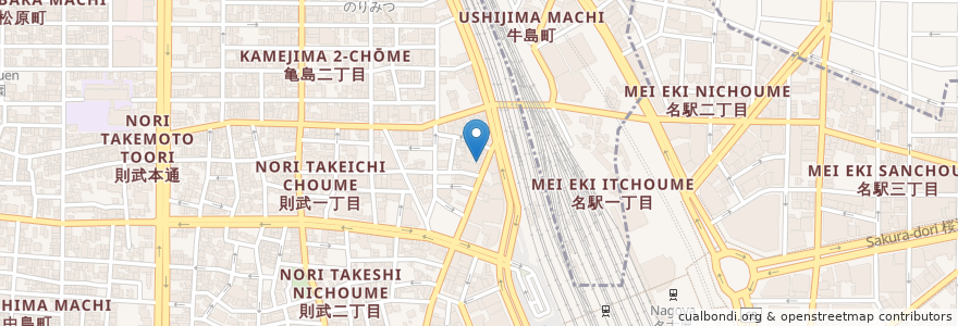 Mapa de ubicacion de 世界の山ちゃん en Japon, Préfecture D'Aichi, 名古屋市, 中村区.