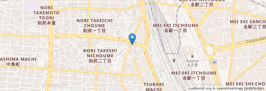 Mapa de ubicacion de Wing Let en Jepun, 愛知県, 名古屋市, 中村区.
