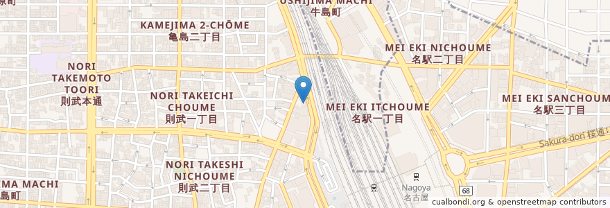 Mapa de ubicacion de 塚田農場 en Japonya, 愛知県, 名古屋市, 中村区.