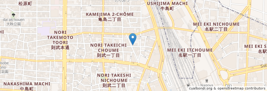 Mapa de ubicacion de はら歯科 en Japonya, 愛知県, 名古屋市, 中村区.