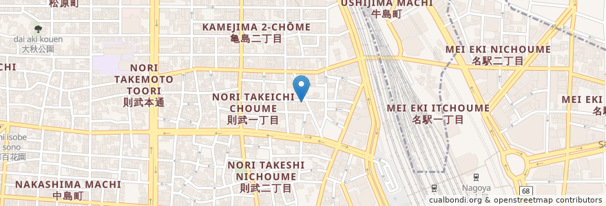 Mapa de ubicacion de どんどん庵 en 日本, 愛知県, 名古屋市, 中村区.