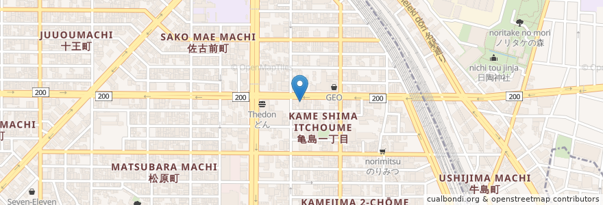 Mapa de ubicacion de 渡辺獣医科病院 en Japón, Prefectura De Aichi, Nagoya, 中村区.