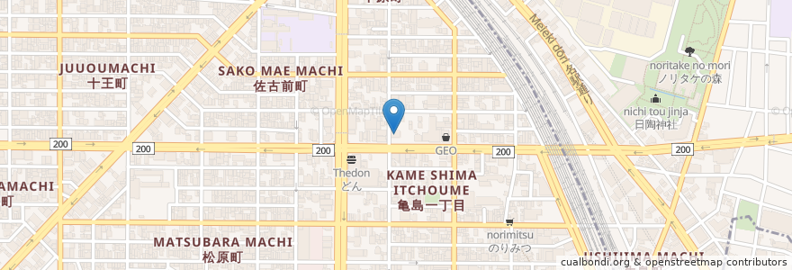 Mapa de ubicacion de 奥田眼科 en Japan, Präfektur Aichi, 名古屋市, 中村区.