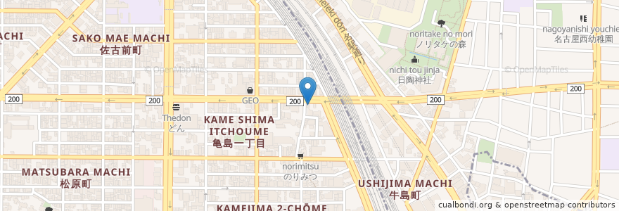 Mapa de ubicacion de おかみ en 日本, 爱知县, 名古屋市, 中村区.