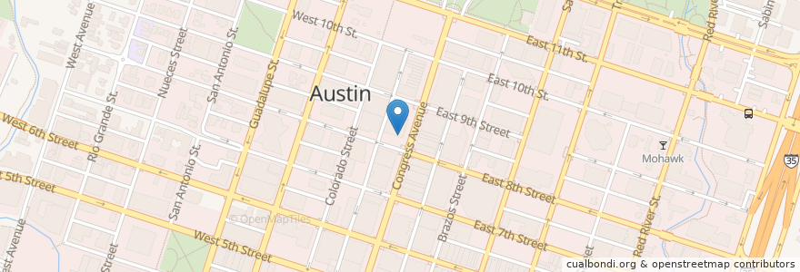 Mapa de ubicacion de Caffe Medici en États-Unis D'Amérique, Texas, Travis County, Austin.