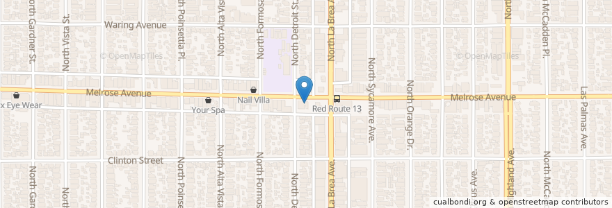 Mapa de ubicacion de Melrose Pet Clinic en États-Unis D'Amérique, Californie, Los Angeles County, Los Angeles.